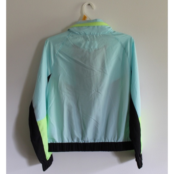 Justice NWT Neon Blue Lime Green Windbreaker Jacket 10 - Picture 12 of 12